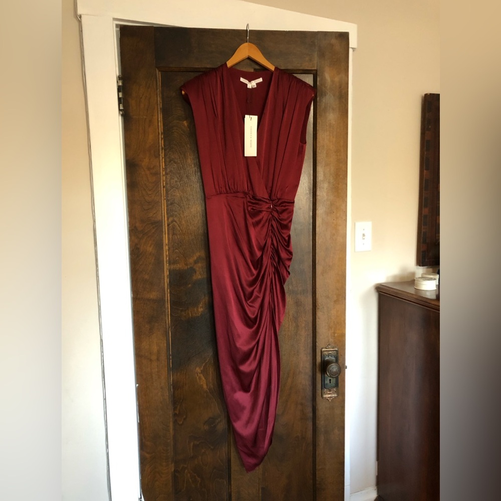 Veronica Beard maroon silk cocktail dress